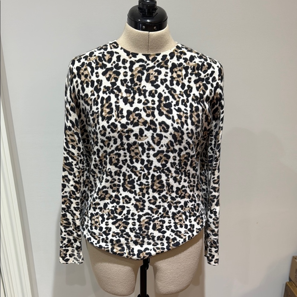 J. McLaughlin Animal Print Crew Neck Sweater